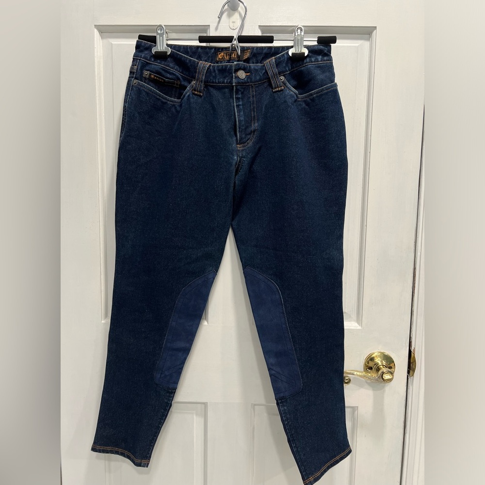 ARIAT Equestrian Riding Stretch Patch Jeans Denim SIZE US 30R / EUR 40R PreLoved